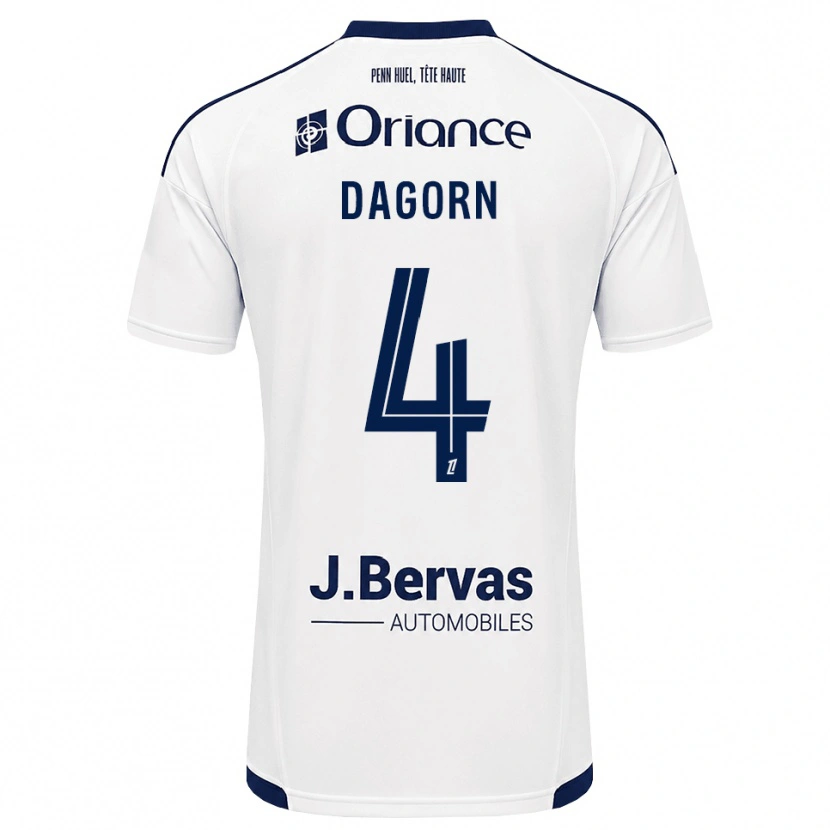 DanxenメンズMaxime Dagorn#4ネイビー 白アウェイシャツ2026/27ジャージーユニフォーム