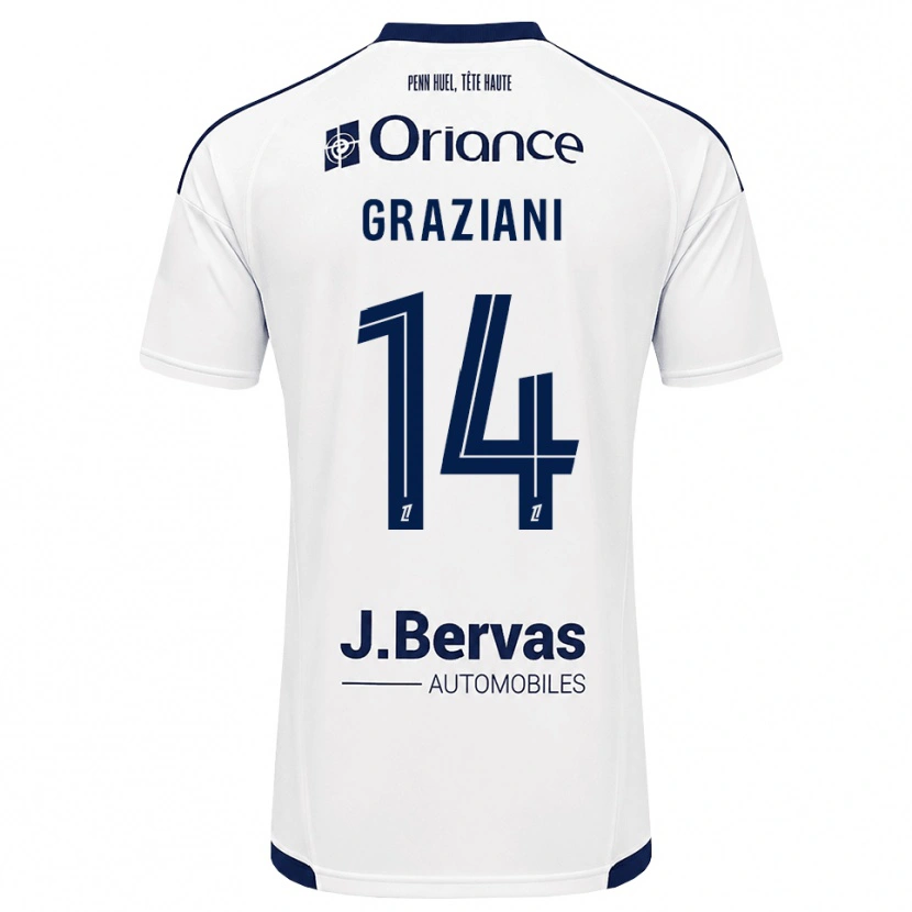 DanxenメンズKelyan Graziani#14ネイビー 白アウェイシャツ2026/27ジャージーユニフォーム