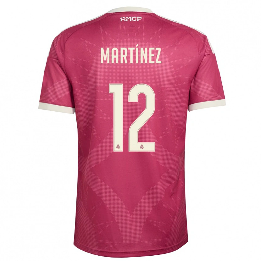 DanxenメンズRubén Martínez#12ペールバイオレットレッド 白サードユニフォームシャツ2026/27ジャージーユニフォーム