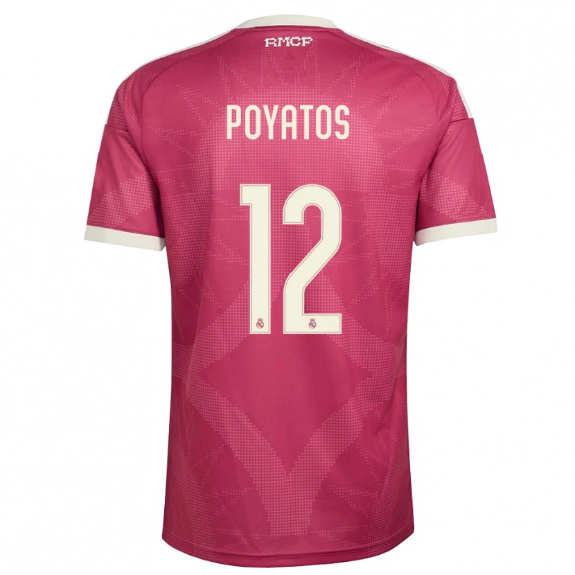 DanxenメンズMarco Poyatos#12ペールバイオレットレッド 白サードユニフォームシャツ2026/27ジャージーユニフォーム