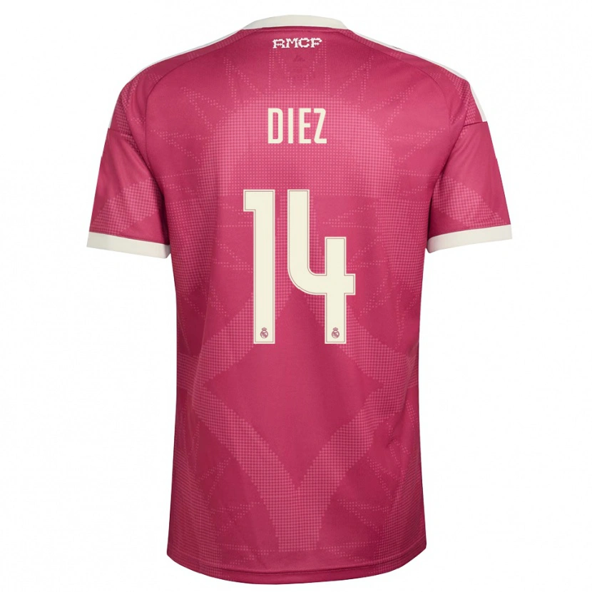DanxenメンズCarlos Diez#14ペールバイオレットレッド 白サードユニフォームシャツ2026/27ジャージーユニフォーム