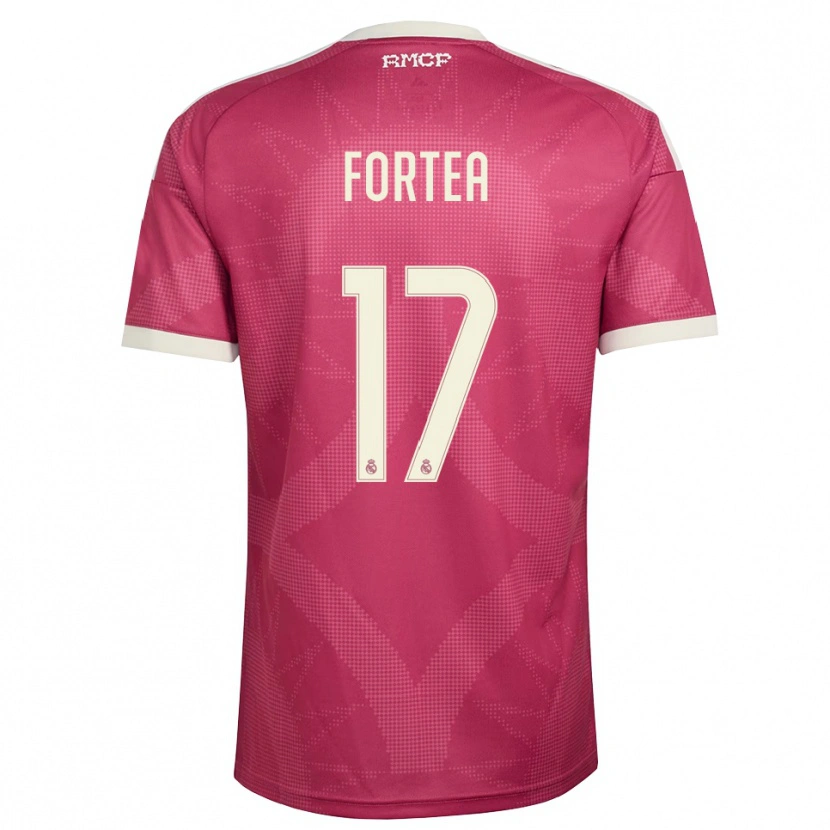 Danxenメンズヘスス・フォルテア#17ペールバイオレットレッド 白サードユニフォームシャツ2026/27ジャージーユニフォーム