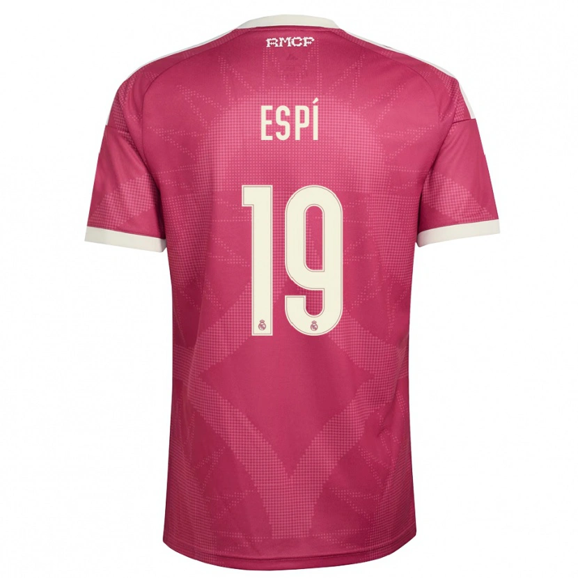 DanxenメンズCarlos Espí#19ペールバイオレットレッド 白サードユニフォームシャツ2026/27ジャージーユニフォーム