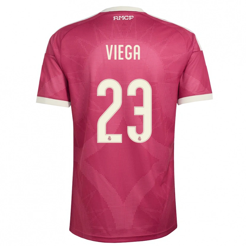 DanxenメンズMarcos Viega#23ペールバイオレットレッド 白サードユニフォームシャツ2026/27ジャージーユニフォーム