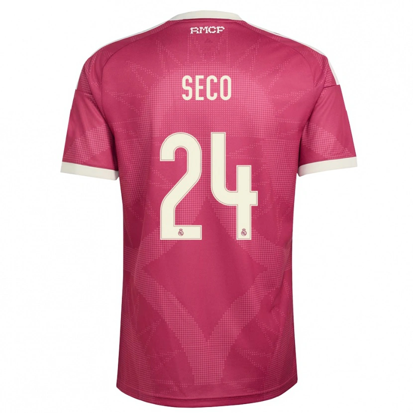 DanxenメンズFerran Seco#24ペールバイオレットレッド 白サードユニフォームシャツ2026/27ジャージーユニフォーム