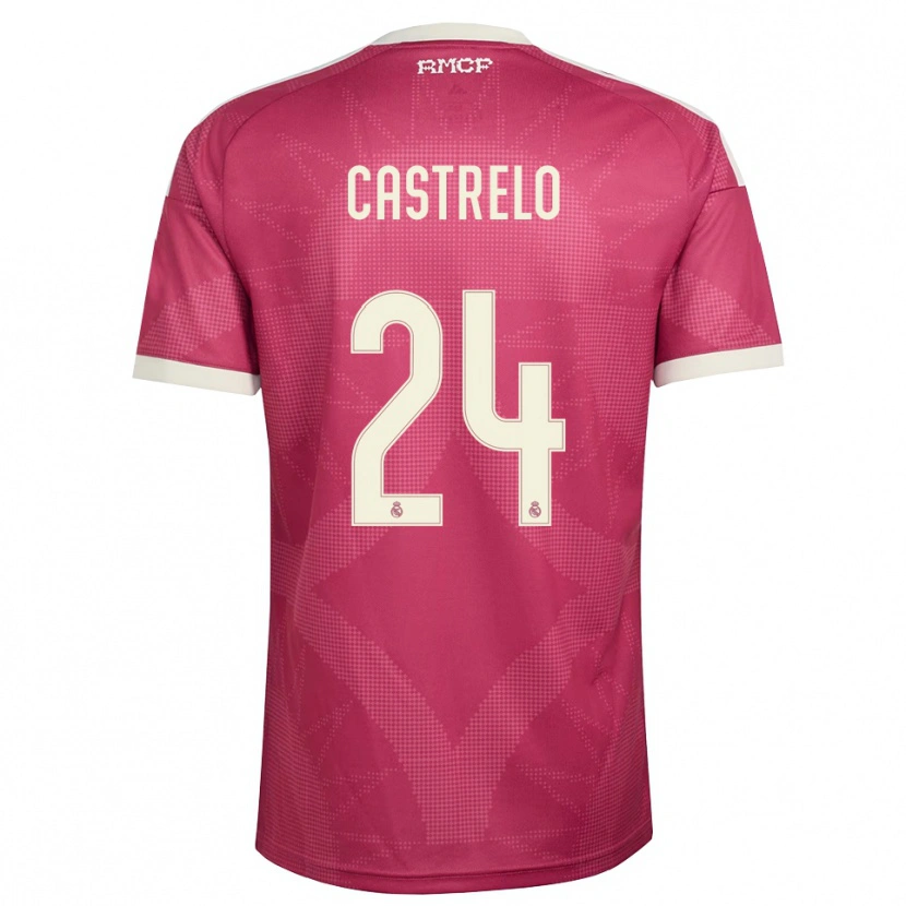 DanxenメンズGabri Castrelo#24ペールバイオレットレッド 白サードユニフォームシャツ2026/27ジャージーユニフォーム