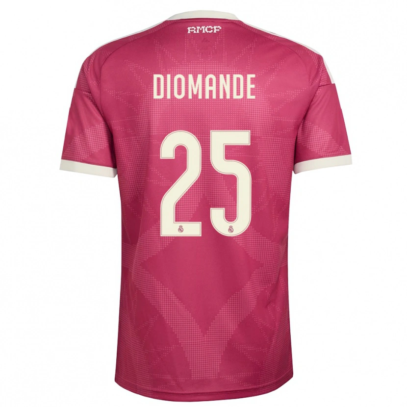 Danxenメンズヤン・ディオマンデ#25ペールバイオレットレッド 白サードユニフォームシャツ2026/27ジャージーユニフォーム
