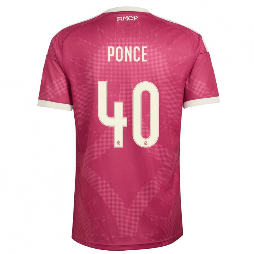DanxenメンズGuille Ponce#40ペールバイオレットレッド 白サードユニフォームシャツ2026/27ジャージーユニフォーム