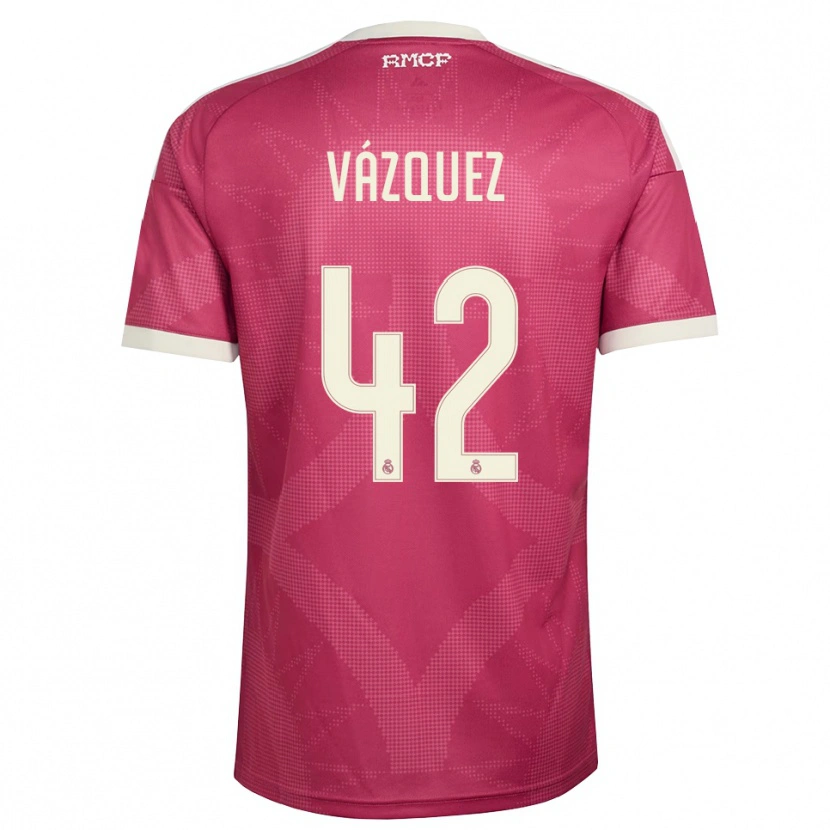 DanxenメンズErik Vázquez#42ペールバイオレットレッド 白サードユニフォームシャツ2026/27ジャージーユニフォーム