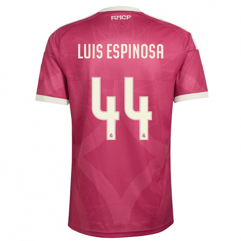 DanxenメンズJosé Luis Espinosa#44ペールバイオレットレッド 白サードユニフォームシャツ2026/27ジャージーユニフォーム