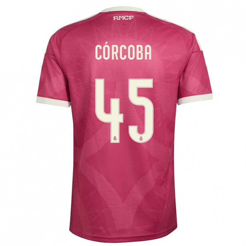 DanxenメンズAndrés Córcoba#45ペールバイオレットレッド 白サードユニフォームシャツ2026/27ジャージーユニフォーム