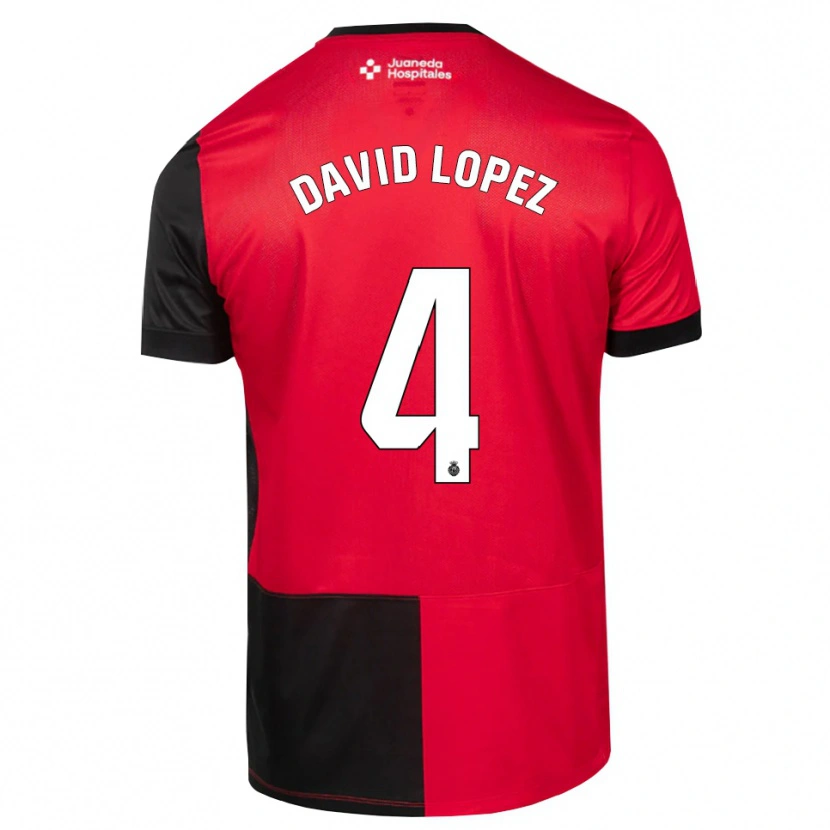 DanxenレディースDavid López#4黒赤白ホームシャツ2026/27ジャージーユニフォーム