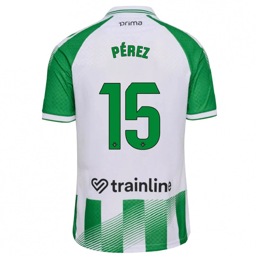 DanxenレディースÁlex Pérez#15ライトグリーン 黒 白ホームシャツ2026/27ジャージーユニフォーム