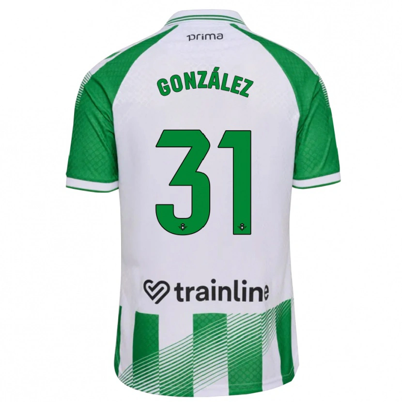 DanxenレディースManu González#31ライトグリーン 黒 白ホームシャツ2026/27ジャージーユニフォーム