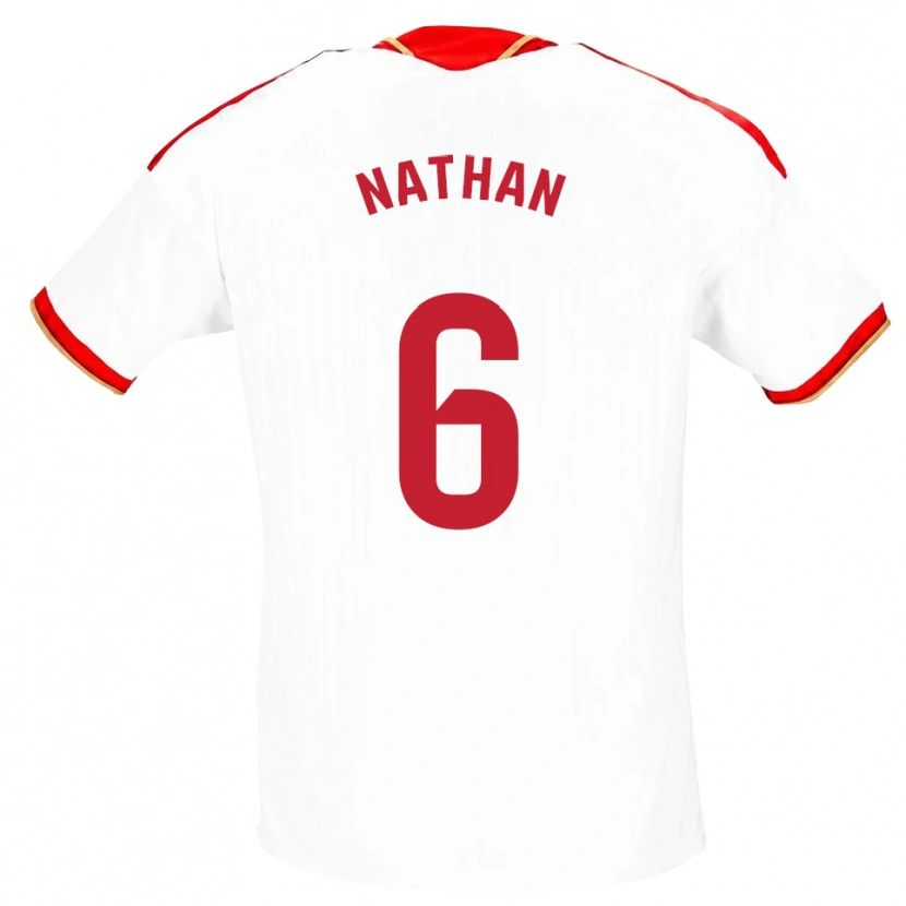 DanxenレディースNathan Sánchez#6白 赤ホームシャツ2026/27ジャージーユニフォーム