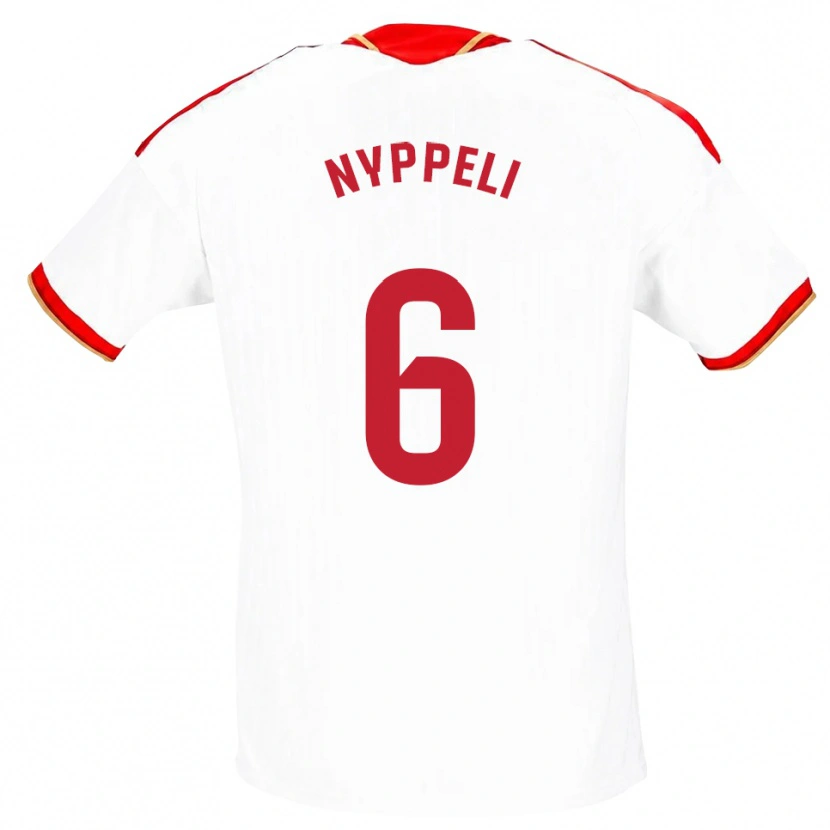 DanxenレディースRamón Nyppeli#6白 赤ホームシャツ2026/27ジャージーユニフォーム