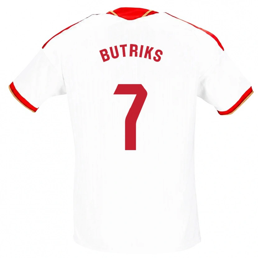 DanxenレディースArtjoms Butriks#7白 赤ホームシャツ2026/27ジャージーユニフォーム