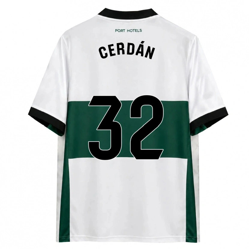 DanxenレディースPablo Cerdán#32緑 白 赤ホームシャツ2026/27ジャージーユニフォーム