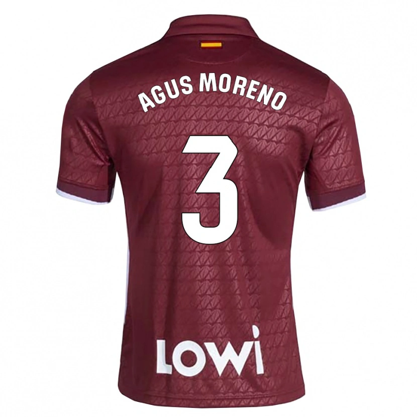 DanxenレディースAgus Moreno#3ダークレッド 白アウェイシャツ2026/27ジャージーユニフォーム