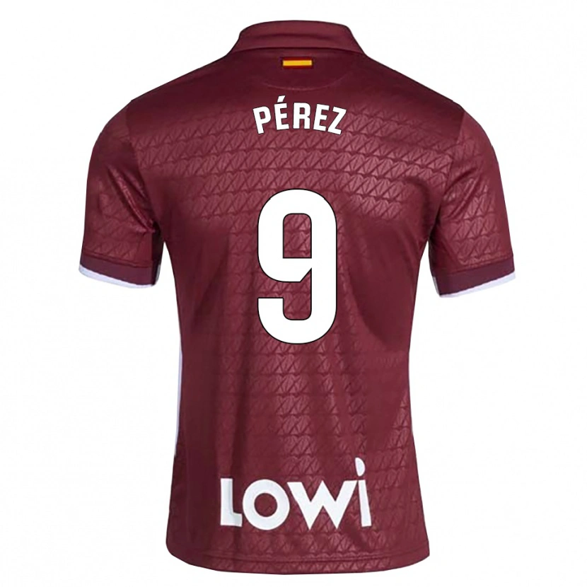 Danxenレディースホセル・ペレス#9ダークレッド 白アウェイシャツ2026/27ジャージーユニフォーム