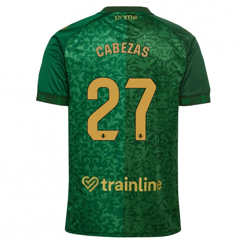 DanxenレディースÁngela Cabezas#27フォレストグリーン ダークゴールデンロッドアウェイシャツ2026/27ジャージーユニフォーム