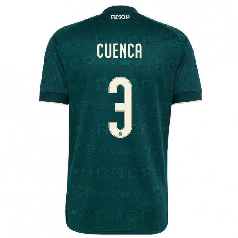 DanxenレディースDavid Cuenca#3ダークスレートグレー 白アウェイシャツ2026/27ジャージーユニフォーム