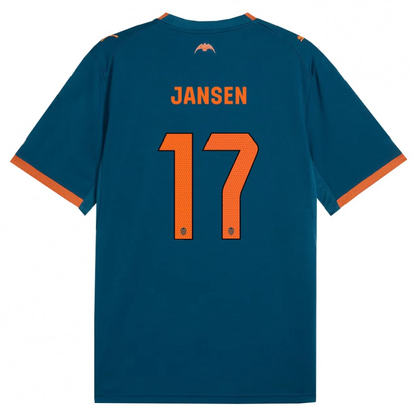 Danxenレディースエレン・ヤンセン#17スティールブルー オレンジアウェイシャツ2026/27ジャージーユニフォーム