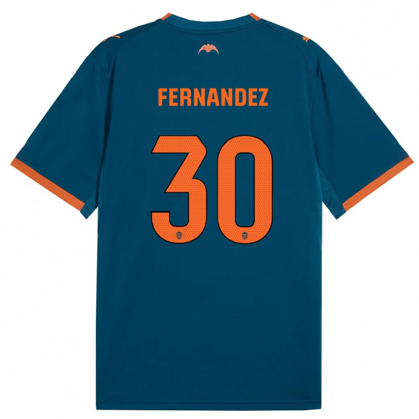DanxenレディースRubén Fernández#30スティールブルー オレンジアウェイシャツ2026/27ジャージーユニフォーム