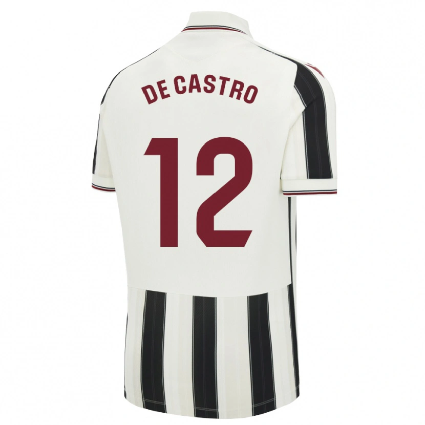 DanxenレディースAsier De Castro#12黒白赤アウェイシャツ2026/27ジャージーユニフォーム