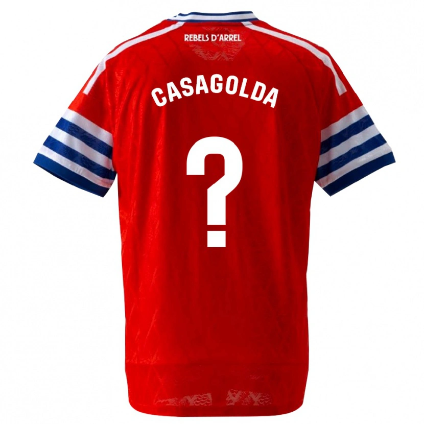 DanxenレディースPau Casagolda#0ロイヤルブルー 赤アウェイシャツ2026/27ジャージーユニフォーム