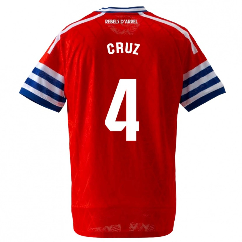 DanxenレディースIan Cruz#4ロイヤルブルー 赤アウェイシャツ2026/27ジャージーユニフォーム