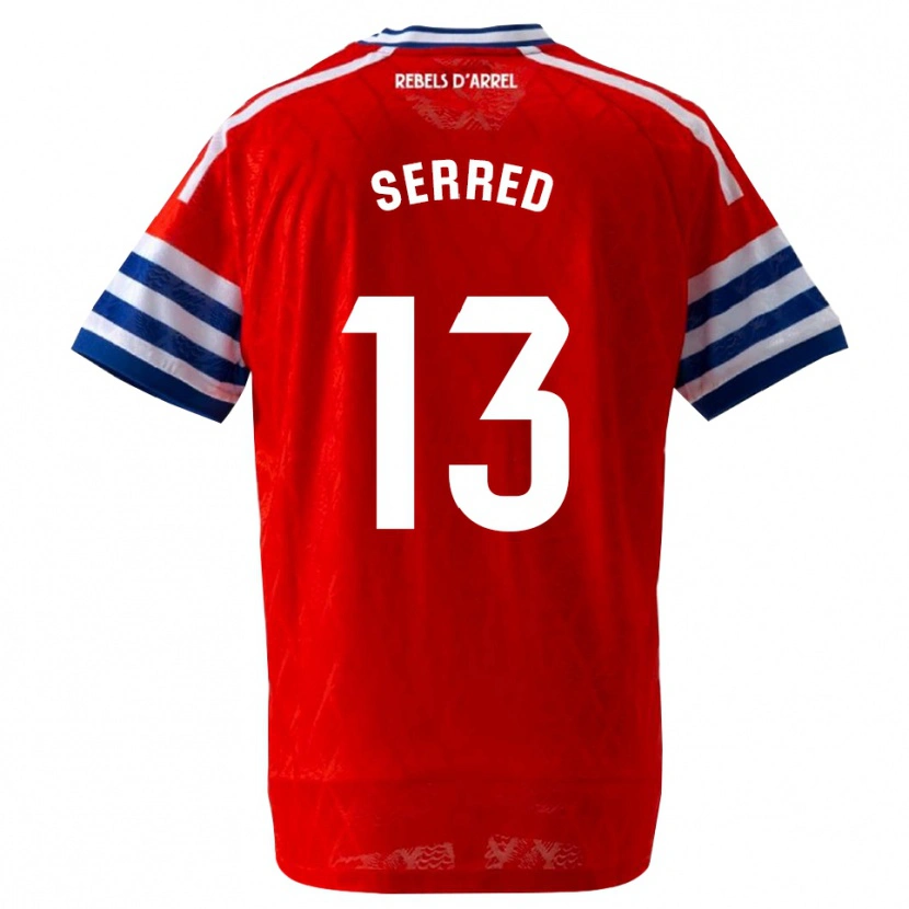 DanxenレディースLlorenç Serred#13ロイヤルブルー 赤アウェイシャツ2026/27ジャージーユニフォーム