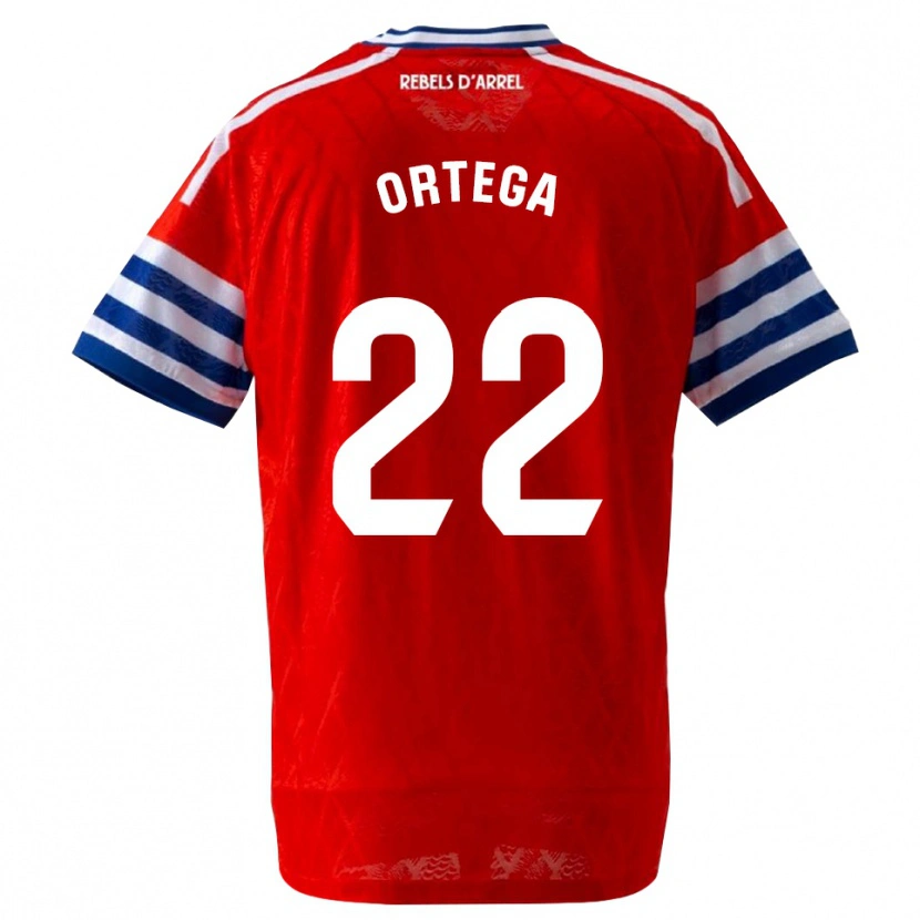 DanxenレディースRicard Ortega#22ロイヤルブルー 赤アウェイシャツ2026/27ジャージーユニフォーム