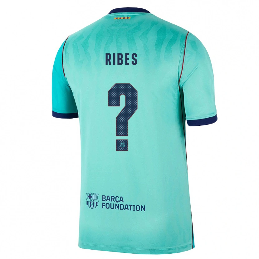 DanxenレディースArnau Ribes#0アクア ダークターコイズ ロイヤルブルーサードユニフォームシャツ2026/27ジャージーユニフォーム