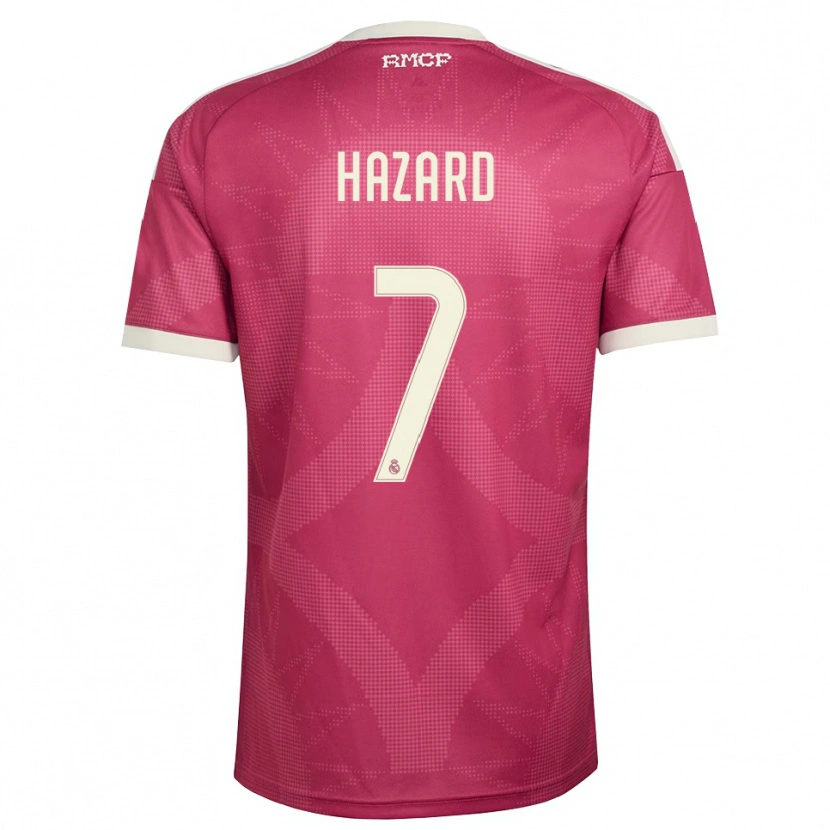 Danxenレディースエデン・アザール#7ペールバイオレットレッド 白サードユニフォームシャツ2026/27ジャージーユニフォーム
