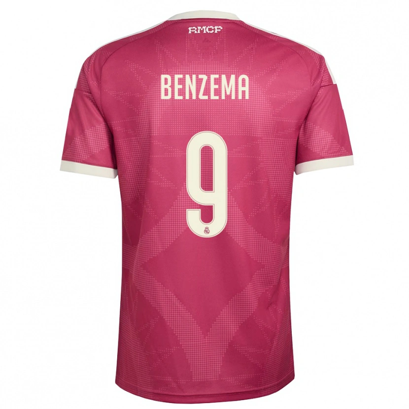 Danxenレディースカリム・ベンゼマ#9ペールバイオレットレッド 白サードユニフォームシャツ2026/27ジャージーユニフォーム