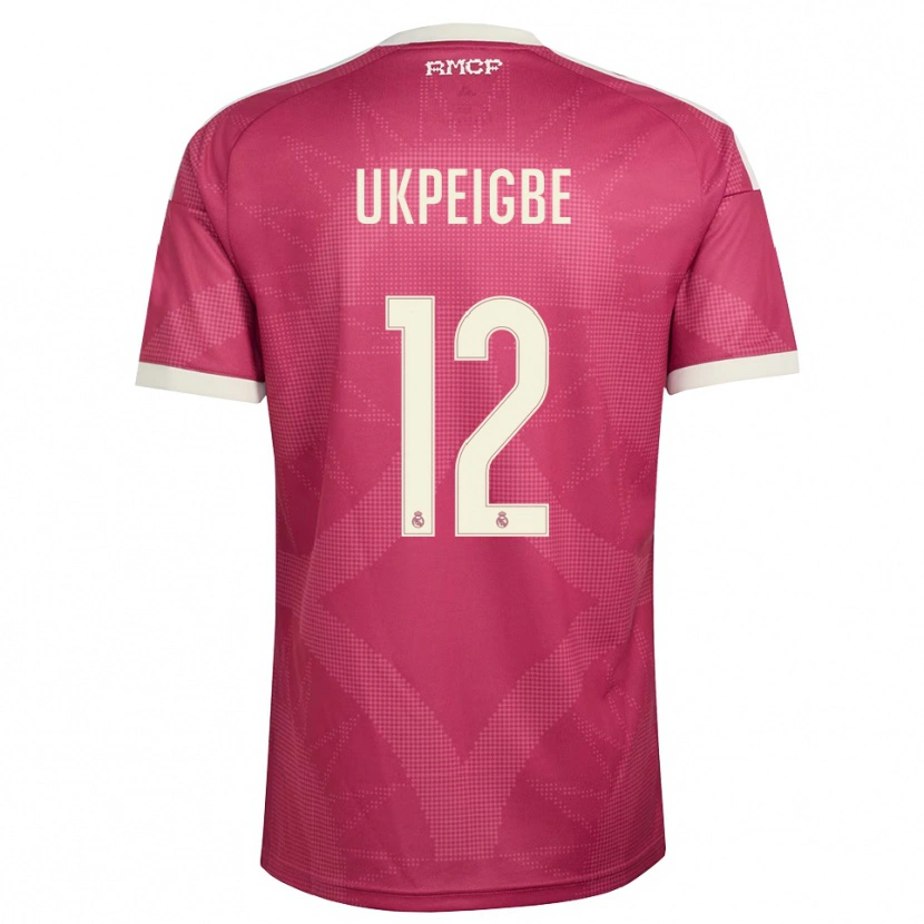 DanxenレディースMelvin Ukpeigbe#12ペールバイオレットレッド 白サードユニフォームシャツ2026/27ジャージーユニフォーム