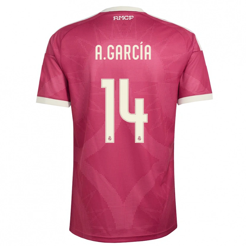 DanxenレディースAimar García#14ペールバイオレットレッド 白サードユニフォームシャツ2026/27ジャージーユニフォーム