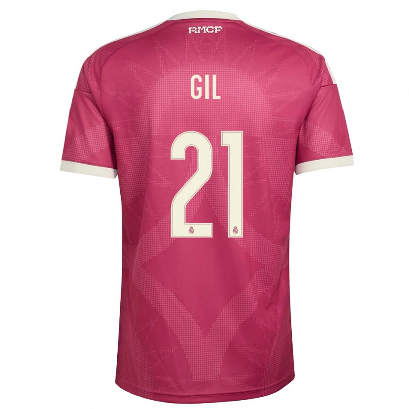 DanxenレディースIker Gil#21ペールバイオレットレッド 白サードユニフォームシャツ2026/27ジャージーユニフォーム