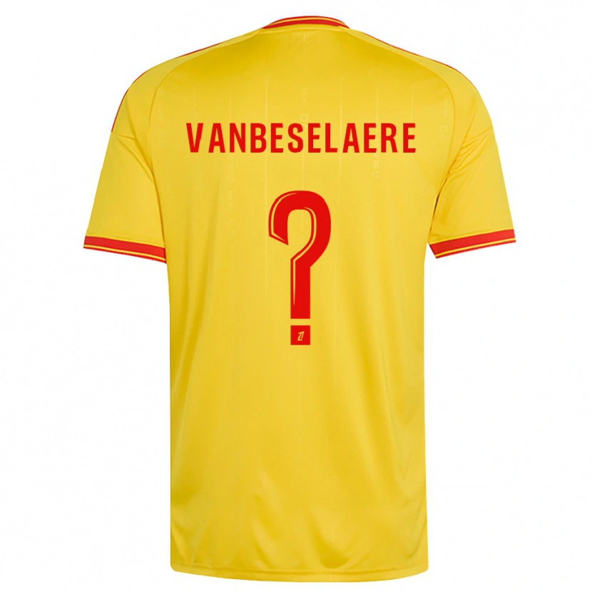 DanxenキッズEmmanuel Vanbeselaere#0金 オレンジ 赤ホームシャツ2026/27ジャージーユニフォーム