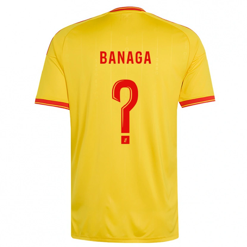 DanxenキッズMathéssendé Baud Banaga#0金 オレンジ 赤ホームシャツ2026/27ジャージーユニフォーム