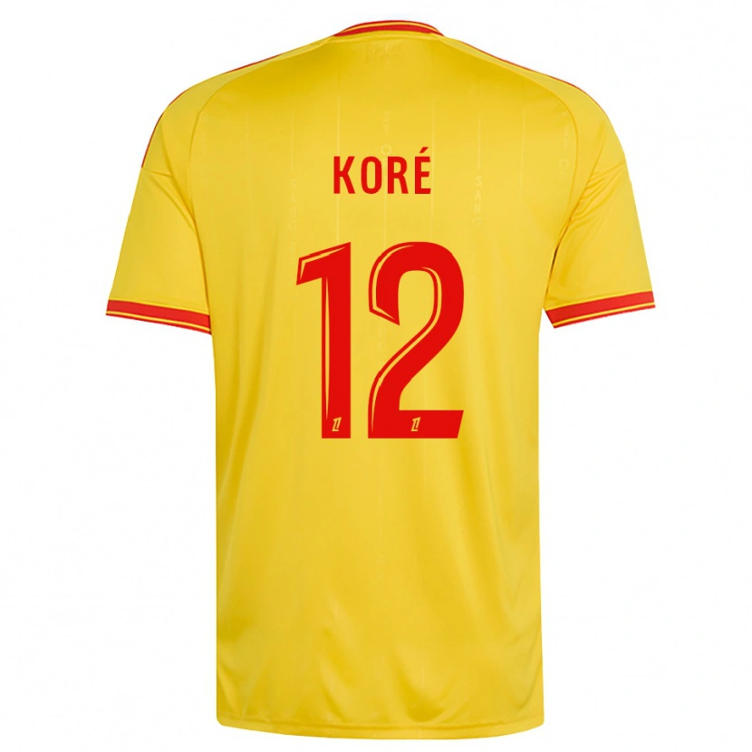 DanxenキッズMathis Koré#12金 オレンジ 赤ホームシャツ2026/27ジャージーユニフォーム
