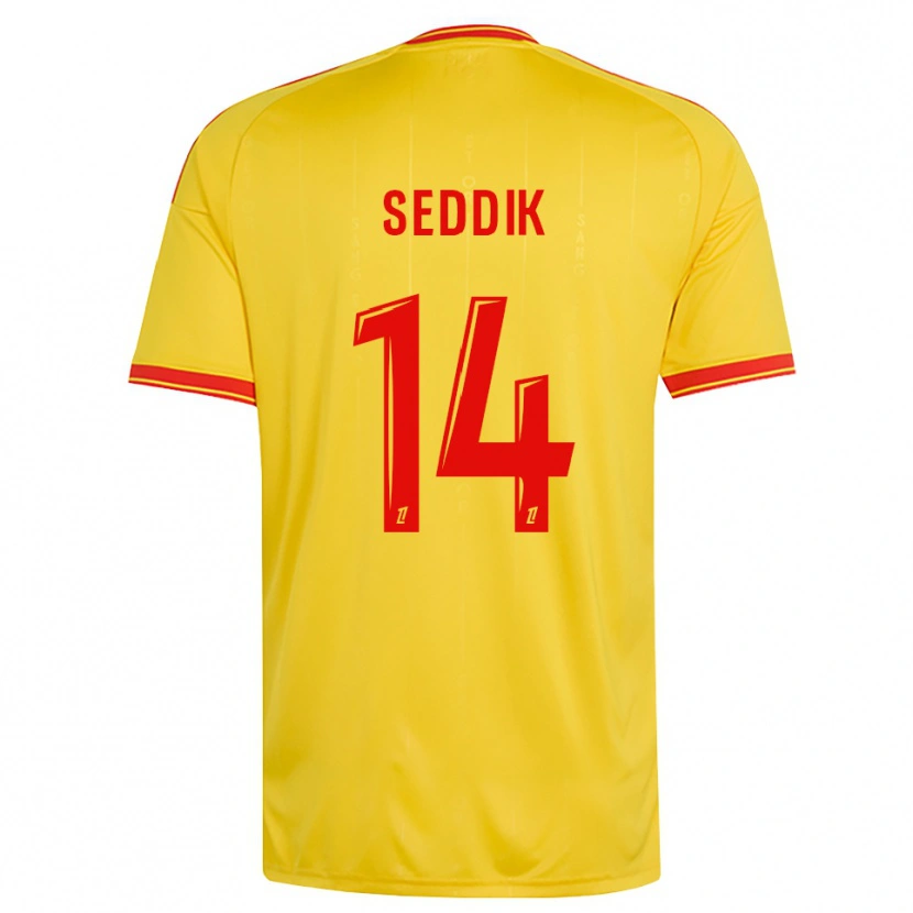 DanxenキッズMohamed Seddik#14金 オレンジ 赤ホームシャツ2026/27ジャージーユニフォーム