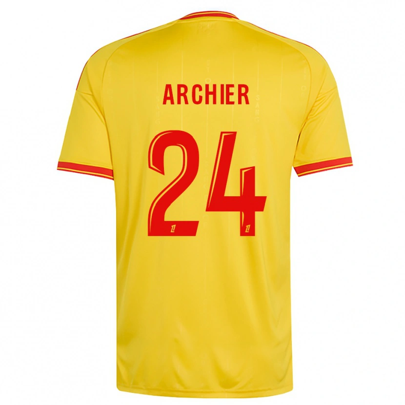 DanxenキッズLouann Archier#24金 オレンジ 赤ホームシャツ2026/27ジャージーユニフォーム