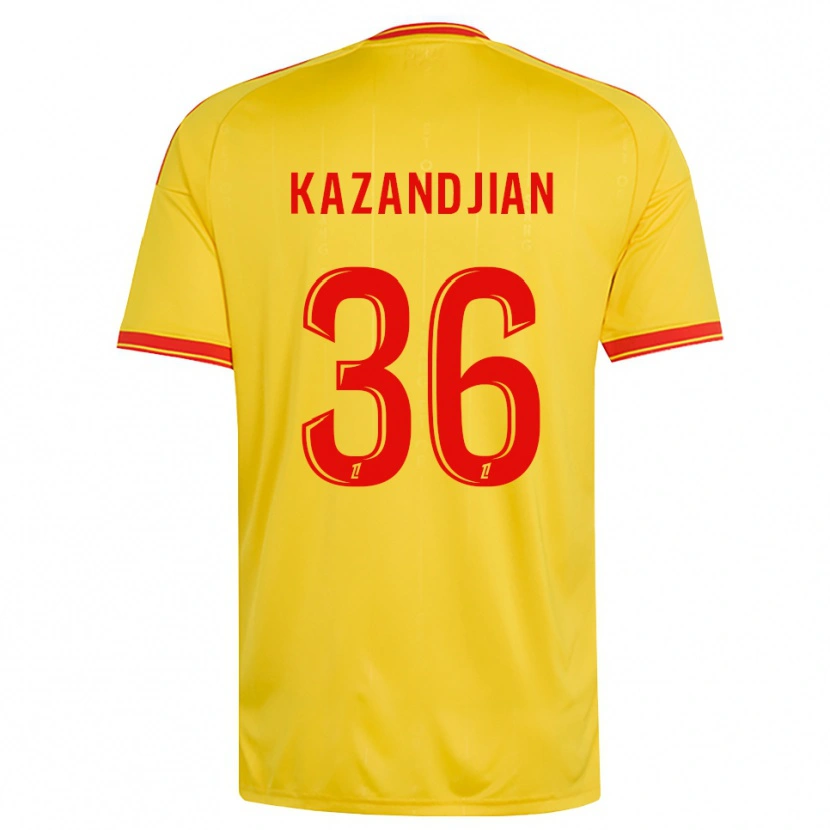 DanxenキッズLara Kazandjian#36金 オレンジ 赤ホームシャツ2026/27ジャージーユニフォーム