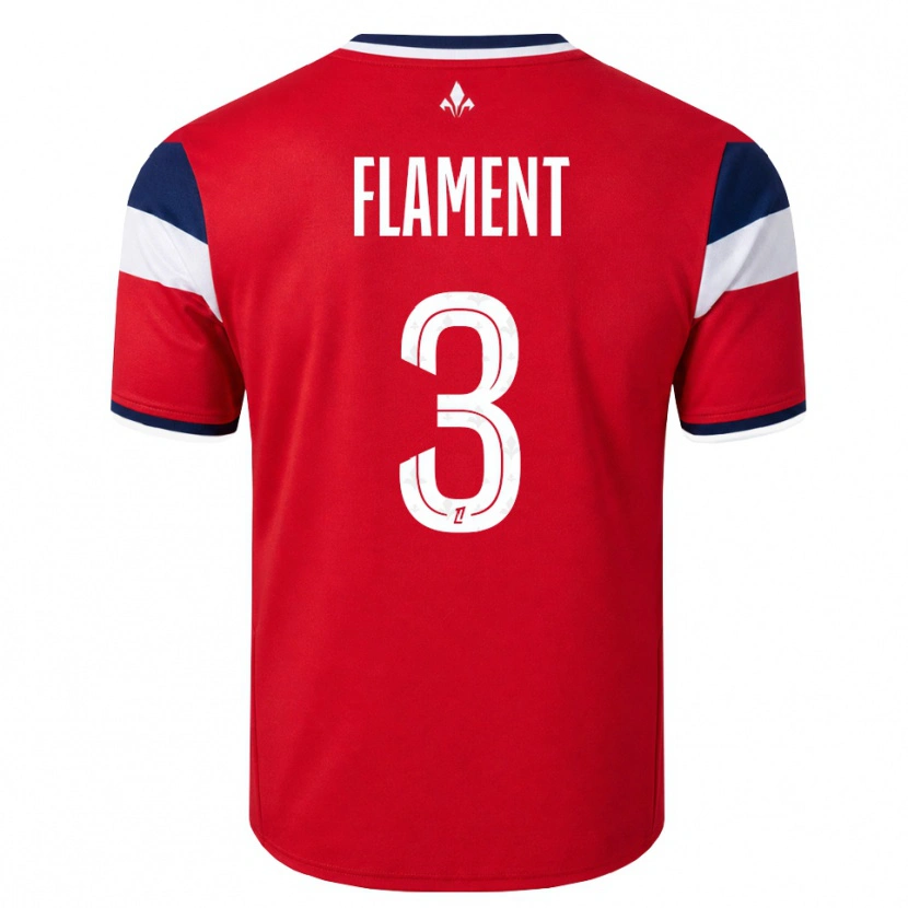 DanxenキッズCorentin Flament#3赤 白 ロイヤルブルーホームシャツ2026/27ジャージーユニフォーム