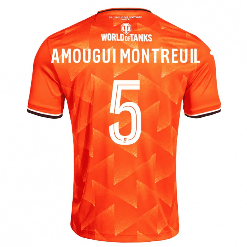 DanxenキッズMaceo Amougui Montreuil#5オレンジ 白 黒ホームシャツ2026/27ジャージーユニフォーム