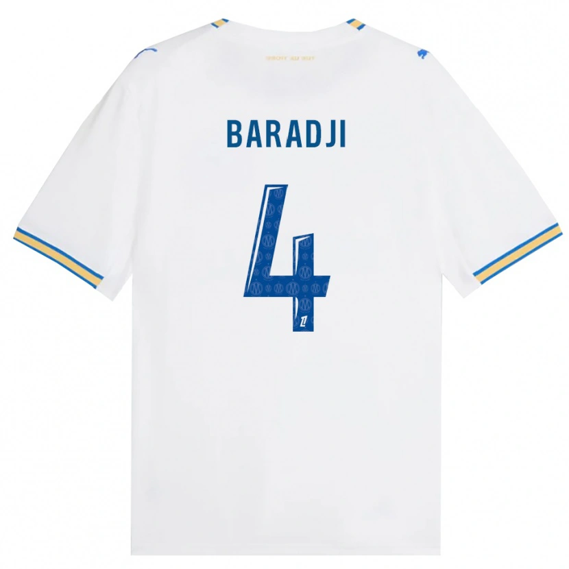 DanxenキッズMohamed Baradji#4ドジャーブルー 白ホームシャツ2026/27ジャージーユニフォーム