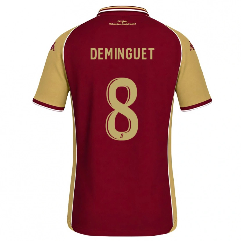 Danxenキッズジェシー・デミンゲット#8ゴールデンロッド ダークレッドホームシャツ2026/27ジャージーユニフォーム