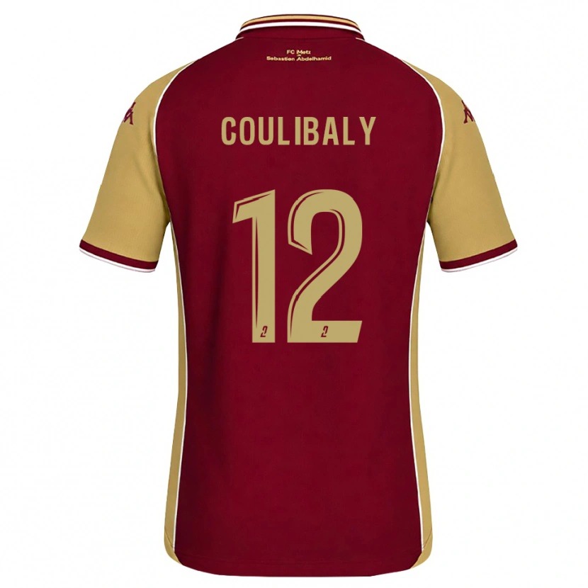 DanxenキッズKady Coulibaly#12ゴールデンロッド ダークレッドホームシャツ2026/27ジャージーユニフォーム